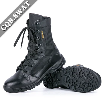 

CQB.SWAT Military Breathable Light Weight Mens Tactical Boots Army Combat Black Lace-up Canvans Boot Electric System shoes men
