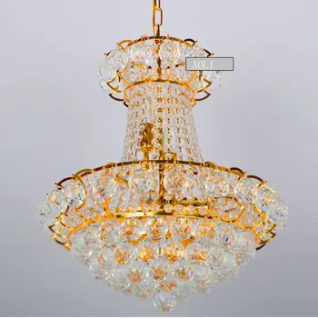 

Gold /Chrome Crystal Chandelier Light Fixtures Led bulb home lighting Used In Living Room Dining Room Restaurant Width 48cm