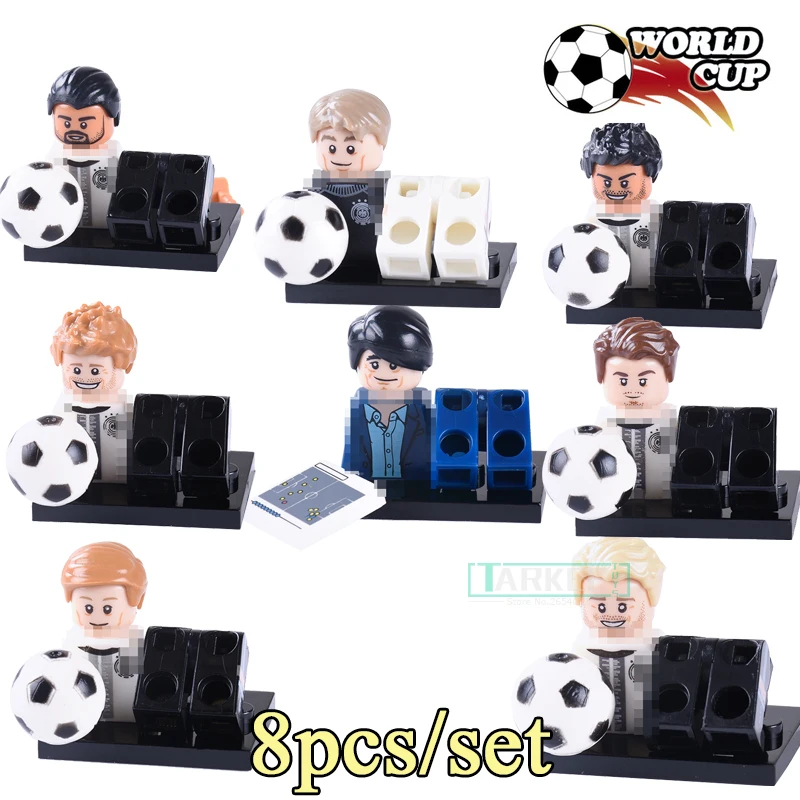 

8pcs/set Super star Football team referee diy figures Building Block Super Hero Building Blocks Kids DIY Toys Hobbies KL9001