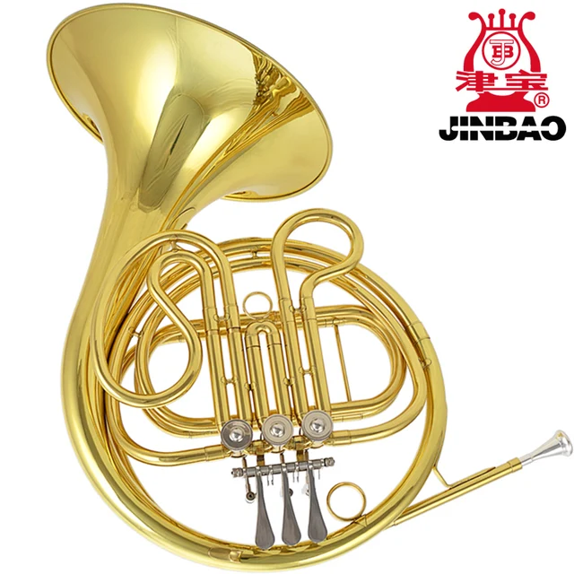 Cheap High quality French horn JINBAO JBFH-710 F tone Separated Bell 4 key gold French horn entry model Brass body with mouthpiece
