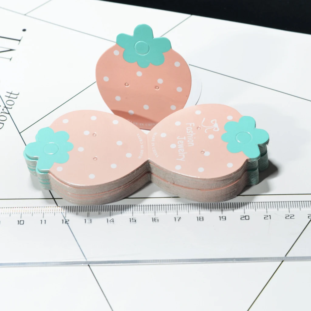 50Pcs Strawberry Paper Fashion Jewellery Display Cards Hair accessories Cards for Kids Children