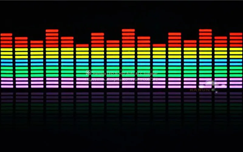 114*30 см светодиодный Звук музыка Активированный EL автомобильные наклейки эквалайзер светящаяся вспышка Панель многоцветный светильник мигающий музыкальный Ритм Светильник