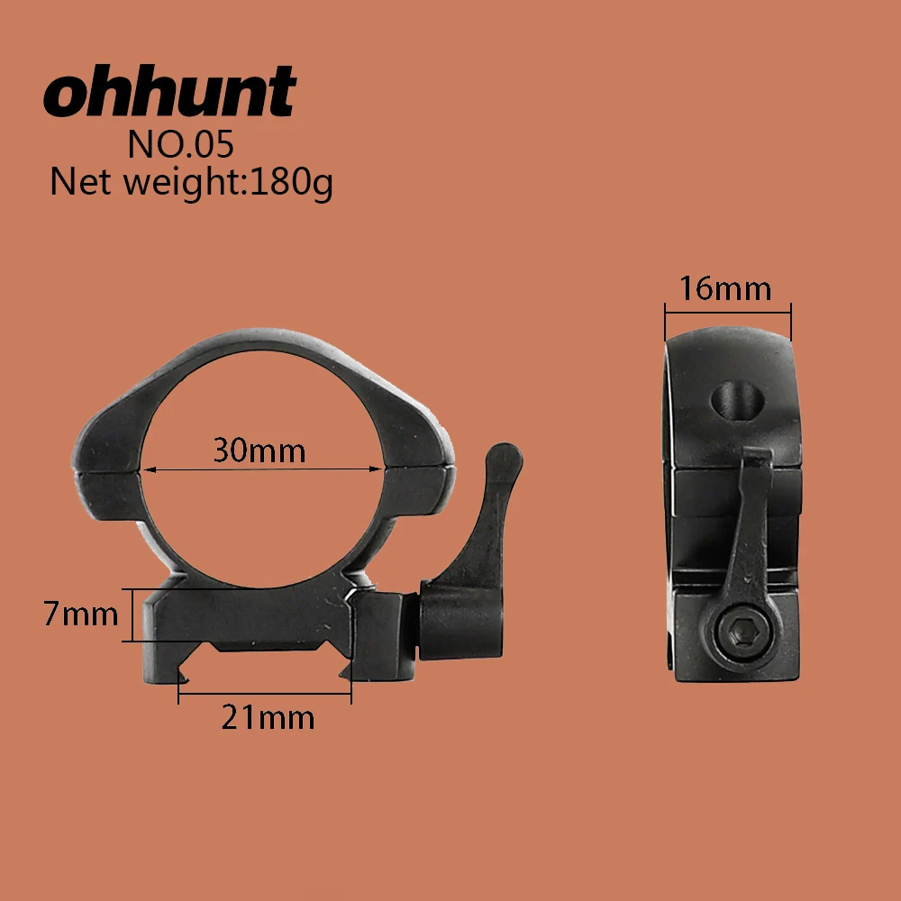 Montagens para Caça Ohhunt Tático Polegada ou 30mm Aço Liberação Rápida Picatinny Weaver Anéis Riflescope Rifle Escopo 1 25.4mm 20 aço liberação rápida picatinny weaver anéis riflescope