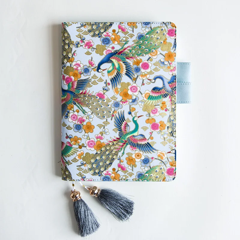 

Floral Peacock Cloth Cover Fitted Journal Cover A5 A6 DIY Hobonichi Style Diary Gift 1 Piece