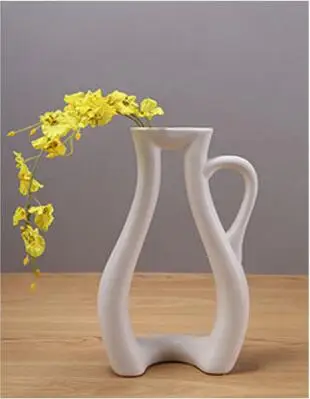 Современная Новогодняя декоративная ваза для дома, Керамическая Настольная сухая Цветочная ваза, спиральный узор, цветочные водяные вазы для растений для украшения