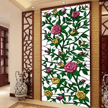 Индивидуальный размер, высший сорт, винтажная 3D наклейка, Арт, непрозрачная самоклеящаяся или статическая пленка для окон, дверная наклейка s R001