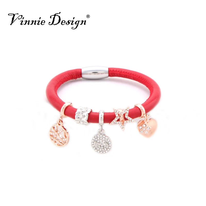 Vinnie Design Jewelry Stainless Steel Bracelets 20cm Red Endless