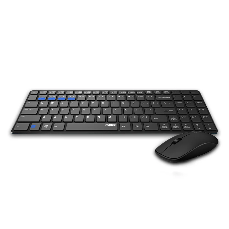 Rapoo 9300P 4.9mm Ultra Slim Portable Mute Wireless Keyboard and Mouse Combo Russian Buyer with fr