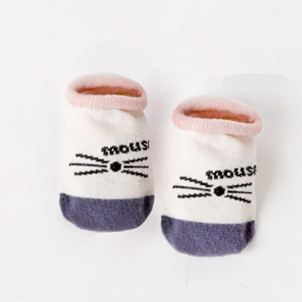 Модные милые мягкие носки для детей с героями мультфильмов зимние хлопковые нескользящие носки-тапочки милые носки с героями мультфильмов для маленьких мальчиков и девочек 2 предмета = 1 пара
