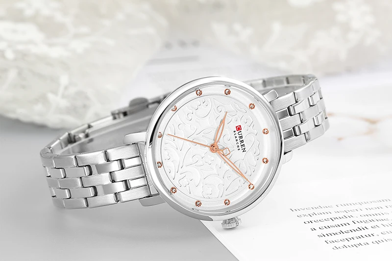 Curren женские часы люксовый бренд новые модные бриллиантовые женские наручные часы из нержавеющей стали золотые женские часы Reloj Mujer