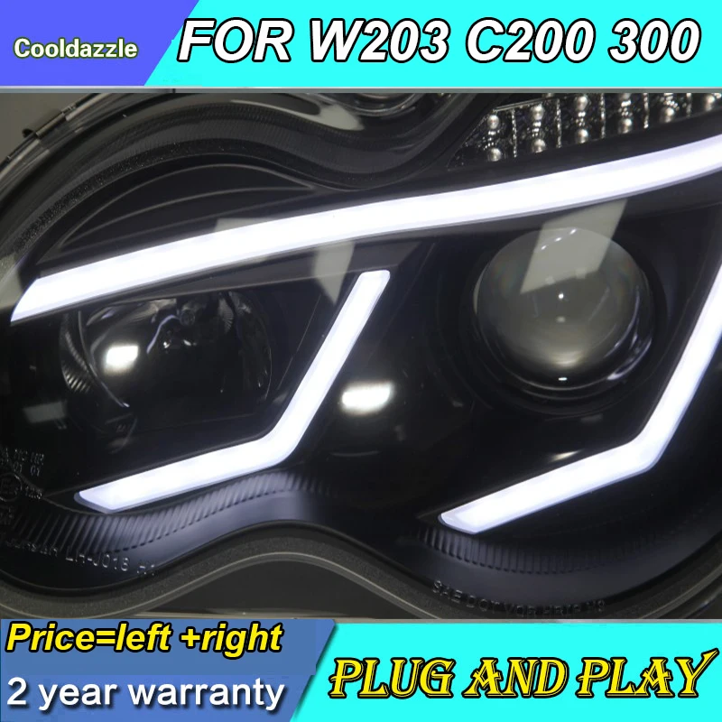 Для Mercedes Benz 2000 2007 года W203 C63 C200 C230 C280 C300 светодиодный фонарь ангельские глазки