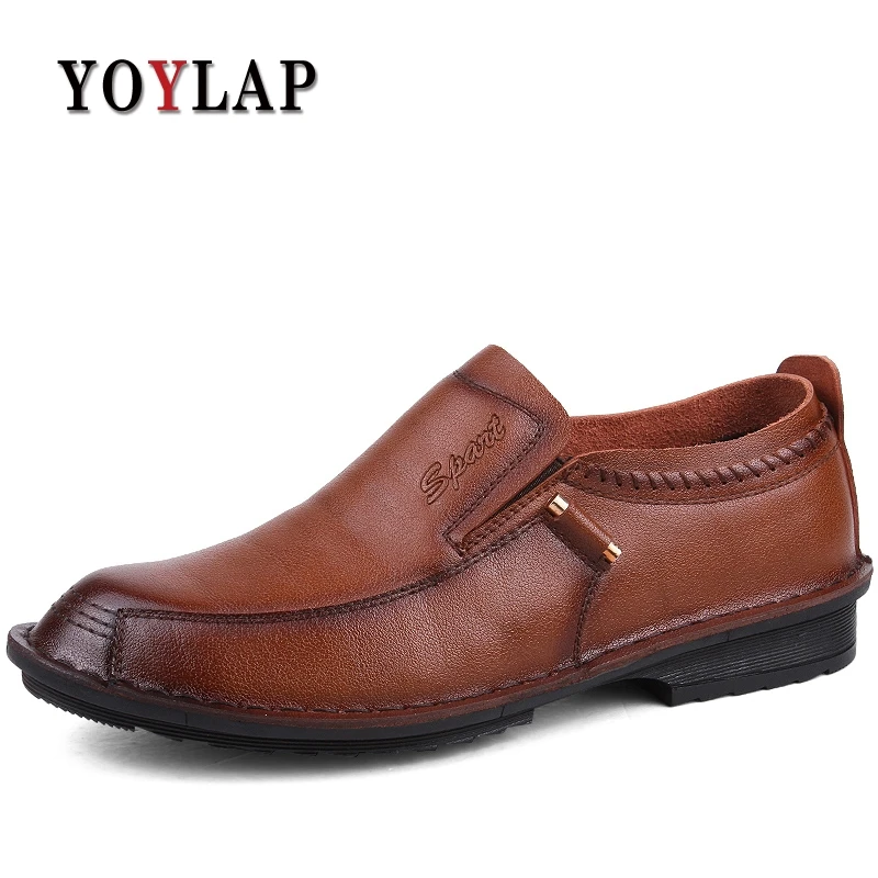 

YOYLAP Brand Fashion Genuine leather Men'S Business leather Shoes Brown Black Oxford Shoes For Men