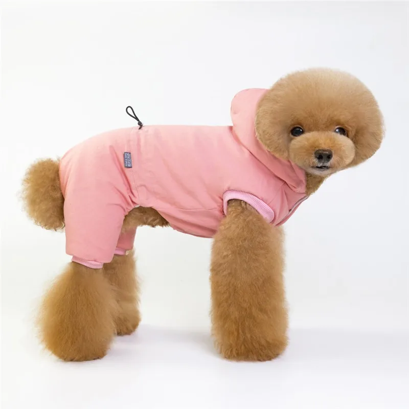 Зимняя одежда для собак одежда хлопковая спортивная куртка для домашних животных одежда толстовки для маленьких средних товары для животных, собак - Цвет: Розовый