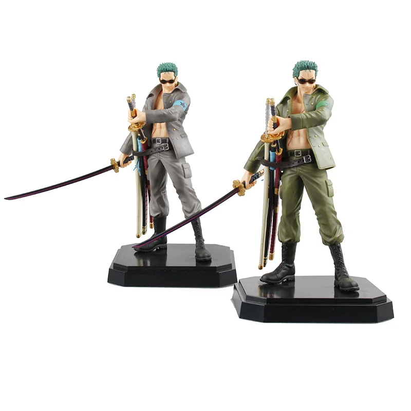 

Free Shipping 9" One Piece Anime Roronoa Zoro Military Style Boxed 23cm PVC Action Figure Collection Model Doll Toy Gift