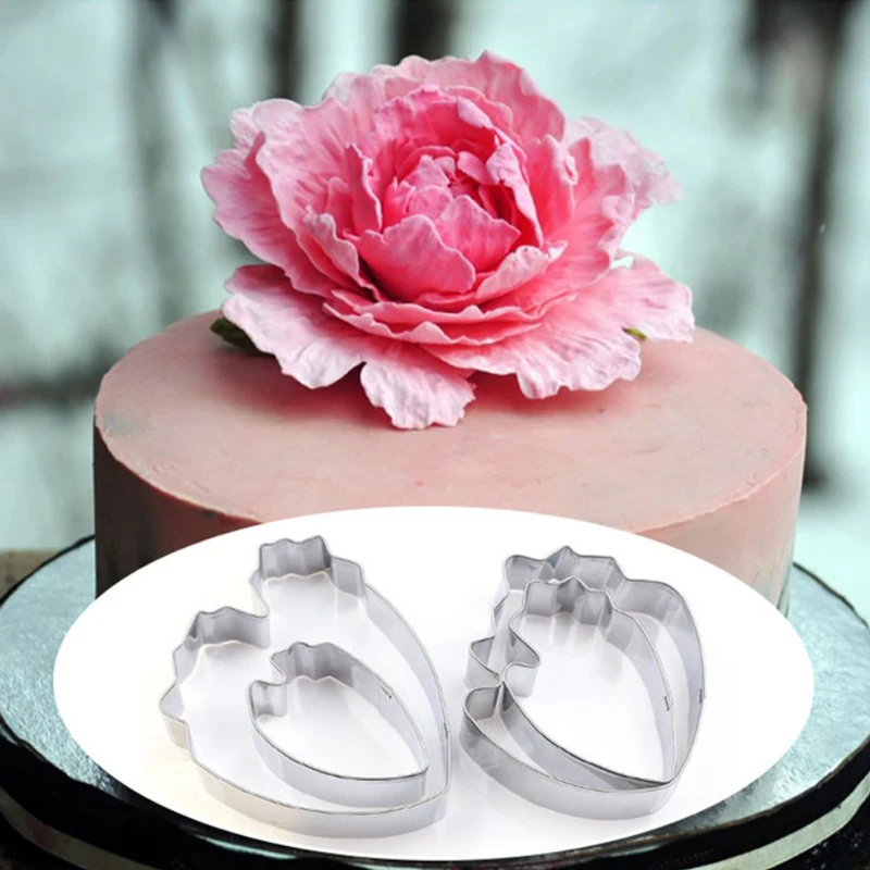 

Peony Petals 4Pcs Stainless Stell Cookie Cutter Pastry & Biscuit Baking Cutter Cake Decorating Tools Cupcake Mold Fondant Tools