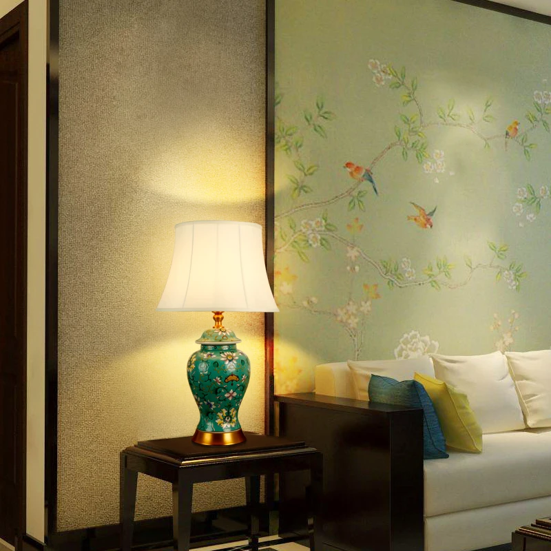 Bedroom vintage table lamp china Study living room Table Lamp for wedding decoration porcelain ceramic lamp table lamp   (2)