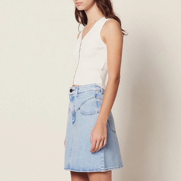 2019 Весенние Новые Модные женские повседневные Мини джинсовые юбки с высокой талией