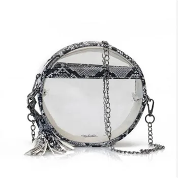 

Women's Snakeskin Print Shoulder Bag Fashionable Messenger Satchel Bags New Cute Purse Round Handy Tote Ladies' Cross Body Pack