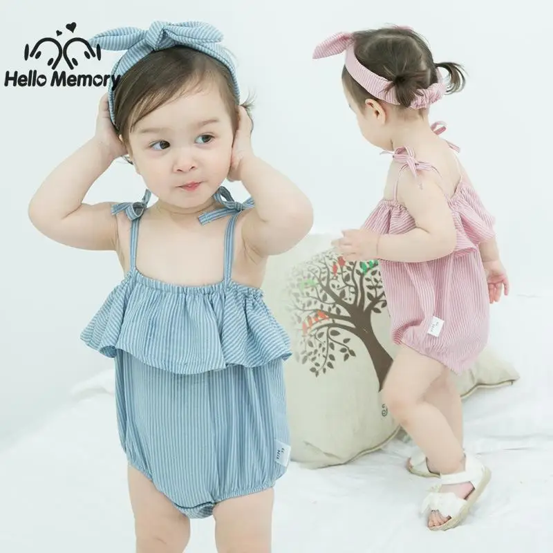 Infant Baby Summer Romper Baby Girl Striped Romper Jumpsuit Brace Baby