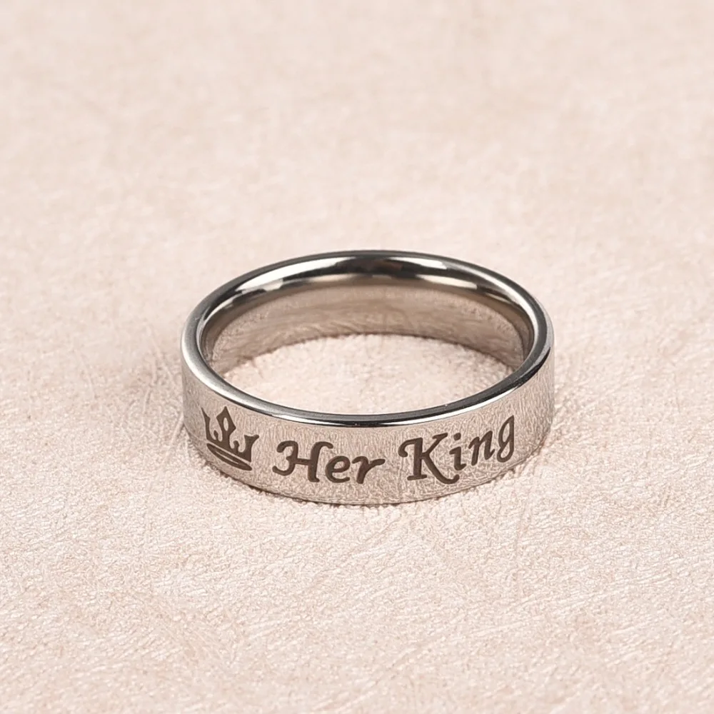 OBSEDE кольца King queen из нержавеющей стали для влюбленных пар, кольца для мужчин и женщин, Романтические Свадебные обручальные модные ювелирные изделия