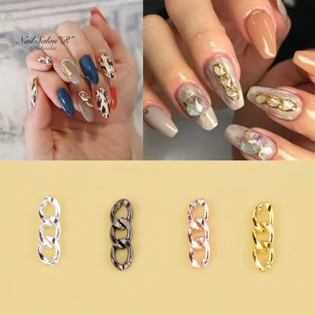 Online 10 Stücke Rose Gold Metall Nagel Kette Maniküre Salon Nail Designer Schmuck Japanische Nagel Kunst Dekorationen Zubehör Liefert TCJ385