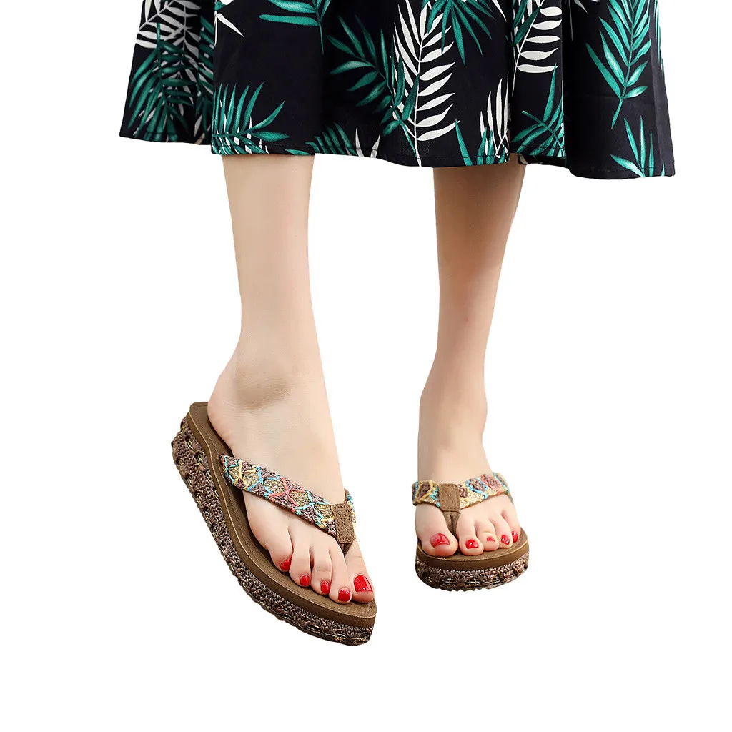 

SAGACE Women's fashion flip-flops shoes casual shoes reasons beach slippers fashion ladies slip feet flip-flops slippers