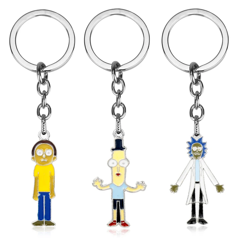 

MQCHUN Anime Fashion Rick and Morty Keyring Model Toy pendant Mr. Poopybutthole Figure Rick Morty Creative Cartoon Keychain-50