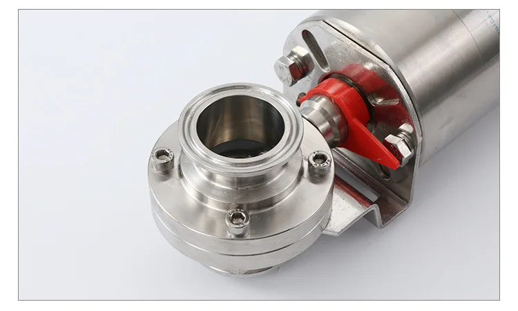 1 шт. SS304 санитарный пневматический клапан-бабочка с воздушным открытым пневматическим концевым зажимом