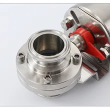 1 шт. SS304 санитарный пневматический клапан-бабочка с воздушным открытым пневматическим концевым зажимом