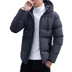 2018 новые зимние Для мужчин с длинным обтягивающее хлопковое Пальто Теплая мужская куртка с капюшоном парк зима большой размер пальто M L XL XXL