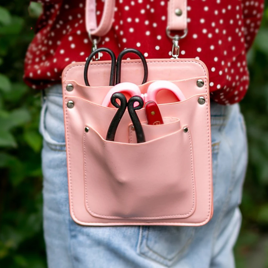 

PU Leather Florist Tool Bag Mini Gardening Tools Holster Pouch Kit Holder Plier Sheath 19x16cm/7.48x6.29 inch