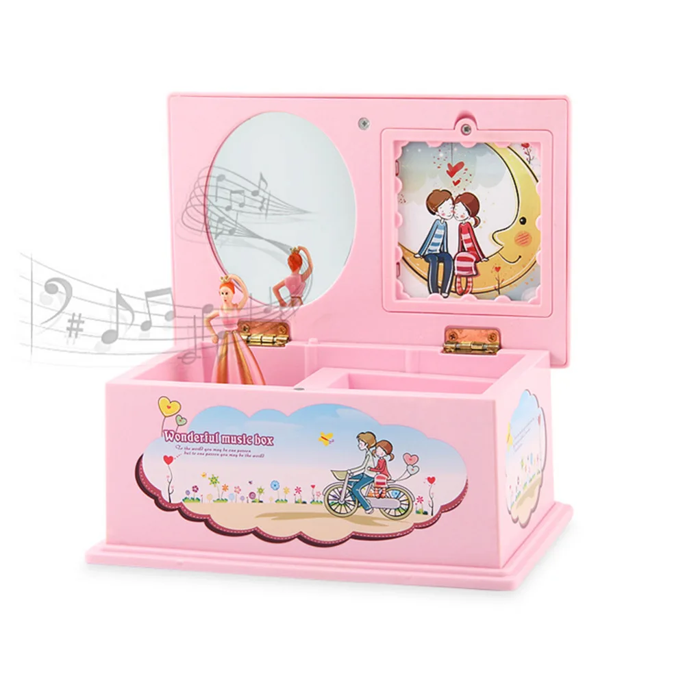 Minocool дети мультфильм музыка украшений toy box с вращающейся куклы Штаны для девочек с рождественским изображением подарок на день рождения