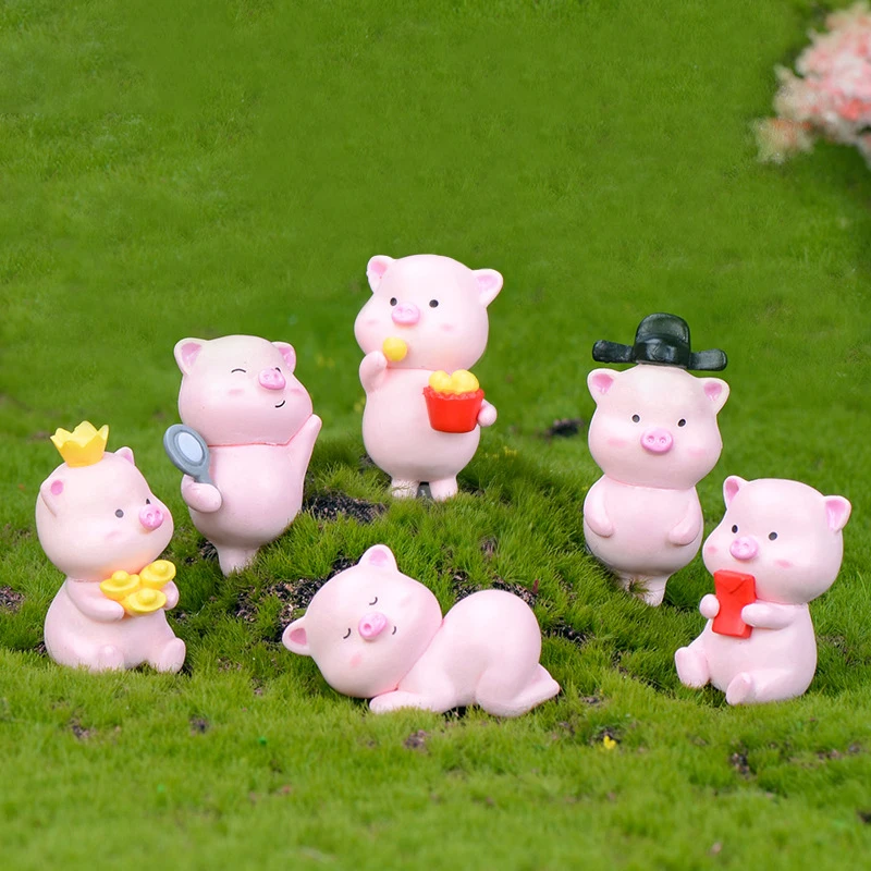 

Home Garden Miniature Pig Mini Ornament Decoration Display Micro Landscape DIY