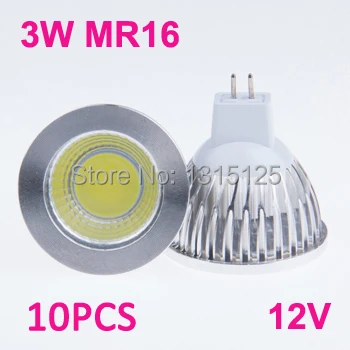 Светодиодный прожектор высокой мощности 10 шт./лот 3 Вт COB MR16 Light 12 В 3200K лампа с
