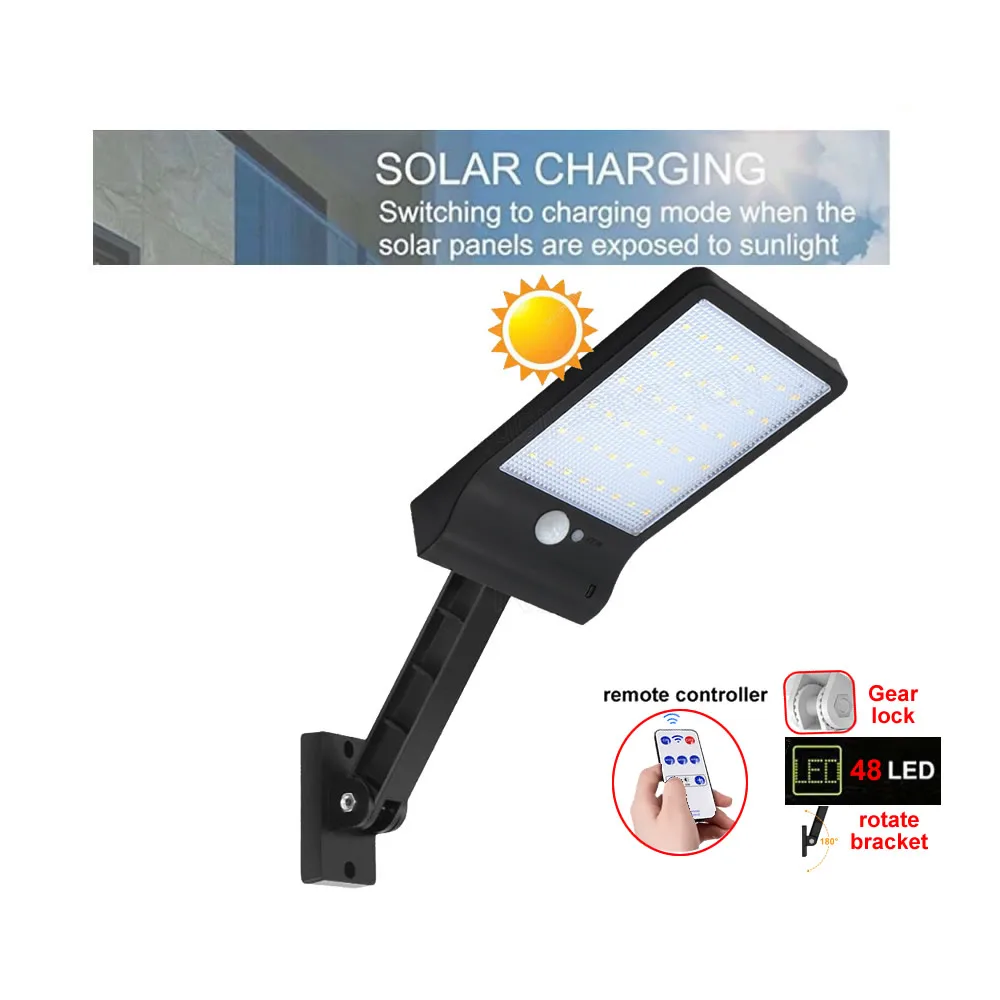 

48 LED Solar Lights Garden IP65 Waterproof stree Wall Light Outdoor 3 Modes PIR Motion Sensor Lamp spotlight flood
