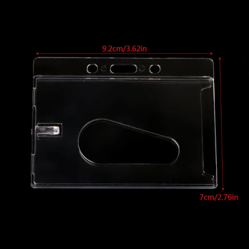 

Hard Plastic Bank Card Badge Holder Clear Protector ID Cover Horizontal
