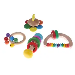 1 шт. развивающий детский деревянный колокольчик погремушки детские игрушки деревянный колокольчик инструмент для малышей погремушка