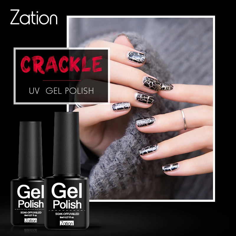 Zation Cracking Gel Polish Photography Crack Nail Gel Top Base Coat