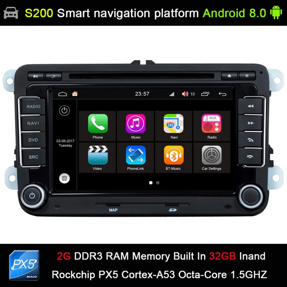 

Android 8.0 system PX5 Octa 8-Core CPU 2G Ram 32GB Rom Car DVD Radio GPS Navigation for VW JETTA/TIGUAN/PASSAT/SAGITAR/GOLF