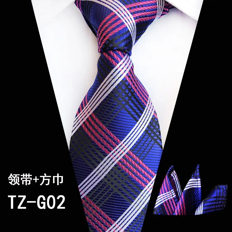 Мужской галстук, облегающий, синий, пастельный, полиэстер, Шелковый, классический, жаккардовый, очень длинный, галстук, носовой, набор для мужчин, официальный, для свадьбы, вечеринки - Цвет: TZ-G02