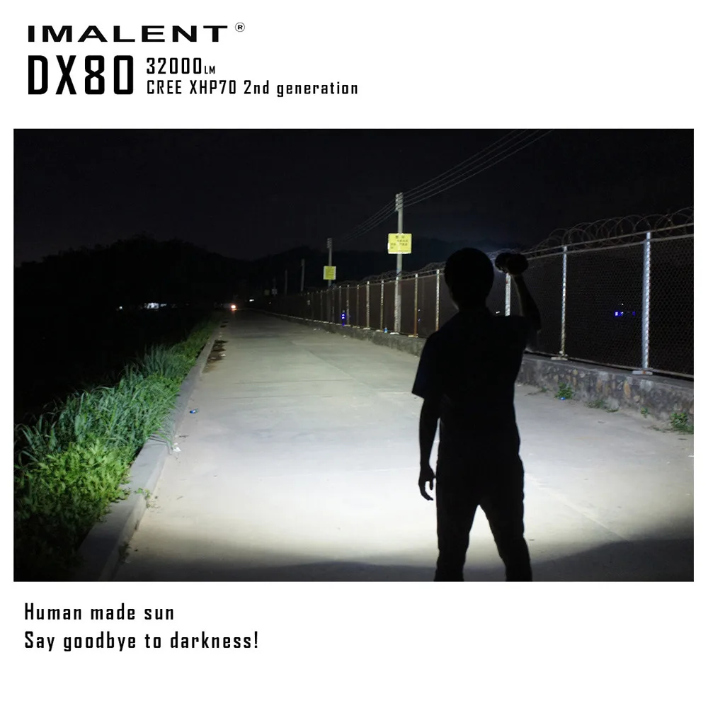 IMALENT DX80 Cree XHP70 LED Flashlight 32000 Lumens 806 Meters USB Charging Interface Torch Flashlight for Search