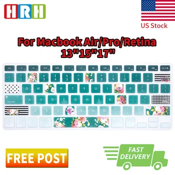

HRH Green Field Flower Silicone Keyboard Cover Skin Protective Film for Macbook Air Pro Retina 13"15"17"English Version