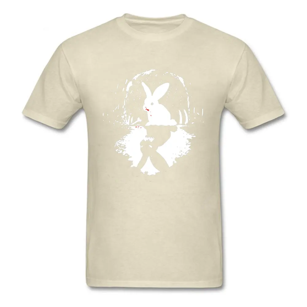 Comics Crazy rabbit 17130 Custom Short Sleeve Summer/Fall Tops Tees On Sale Round Collar 100% Cotton Tops Shirts Men T-shirts Crazy rabbit 17130 beige