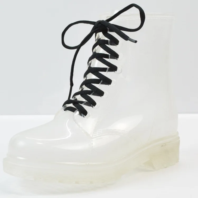

Jelly Shoes Rain Boots Ladies Shoes Women's Flat Transparent Boots Water Shoes Feminina Waterproof Shoe Botas Mujer Bota Feminin