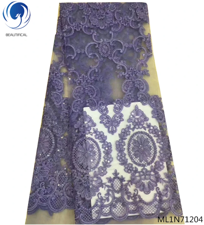

Beautifical french net lace fabrics african fabrics lace dress with shiny lace 2019 mesh tulle laces fabric 5yards/lot ML1N712