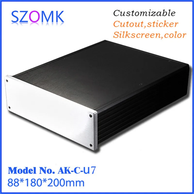 

szomk black aluminum electronics enclosure for pcb extruded instrument enclosure (1 pcs) 88*180*200mm