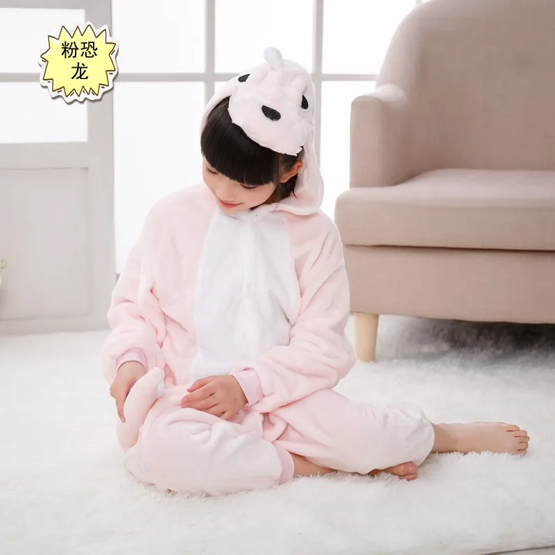 Пижамы для маленьких мальчиков и девочек, детские пижамы с рисунком панды, фланелевый комбинезон с капюшоном, одежда для сна для детей, От 4 до 12 лет