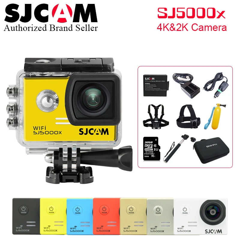 Many Accessories Send !Original SJCAM SJ5000X Elite WiFi 4K 24fps 2K 30fps Gyro Sports Action Camera Waterproof Helmet Sports DV