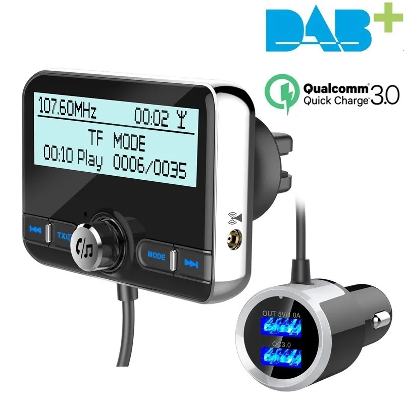Автомобильный радиоприемник DAB Hands free Bluetooth автомобильный комплект fm передатчик QC