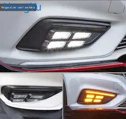 2 шт. Светодиодный дневной ходовой свет для MG MG6 2017 2018 2019 белый и желтый сигнал поворота функция 12 В автомобиля DRL противотуманная фара